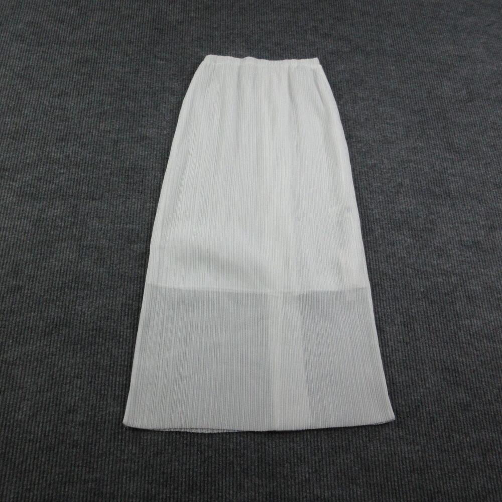 LFM, Lexx Finger Marche Skirt Womens 32x36* White Pleated Long Pull On NWT
